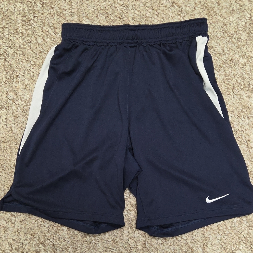 Nike Men's Navy and White Athletic Shorts